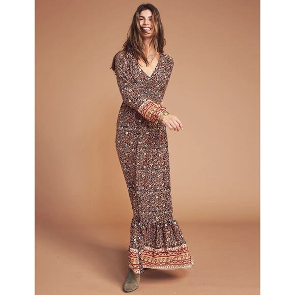 Faherty Dresses & Skirts - Faherty Toluca Border Print Long Sleeve Dress in Monserrat Floral Size XS